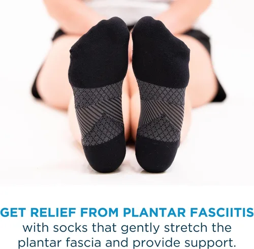 Vista 5 de OrthoSleeve FS4 - Calcetines ortopédicos para fascitis plantar para hombres y mujeres, calcetines de compresión para alivio de la fascitis plantar