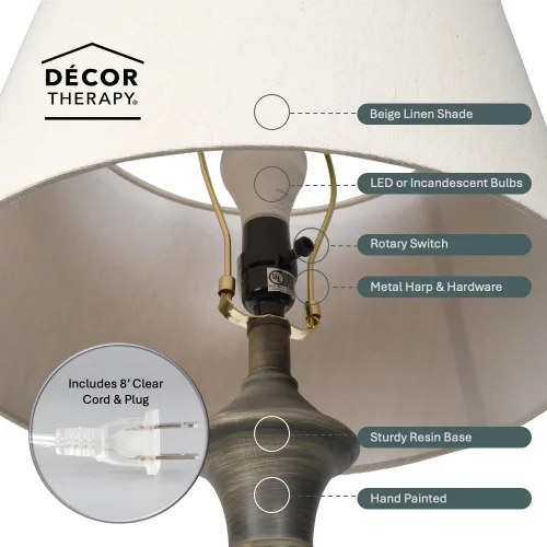 Vista 5 de Decor Therapy PL4379 lámpara de pie Gris cálido