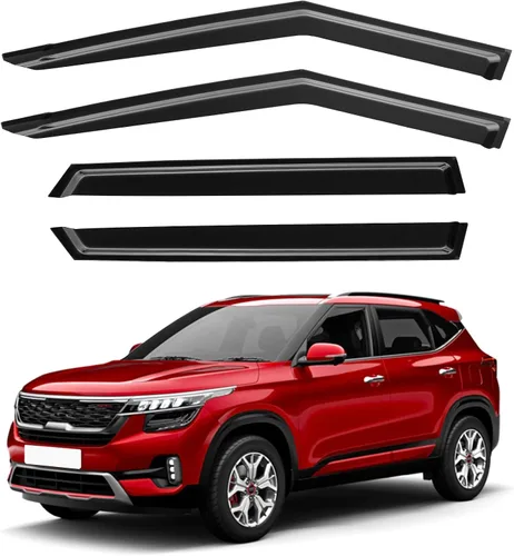 Vista 83 de YQAUTEC - Viseras para ventana, protectores contra la lluvia, compatibles con Subaru WRX 2015-2021, deflectores de viento para ventanas, viseras