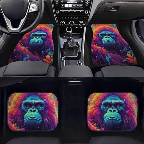 Vista 5 de Juego de 4 alfombrillas estéticas para automóvil, diseño moderno y fresco, para todo tipo de clima, para camión, SUV, minivanes, para hombre y mujer
