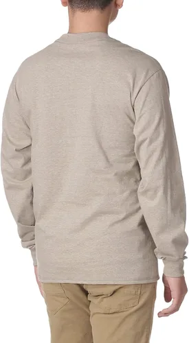Vista 3 de Hanes Beefy-T Henley - Manga larga