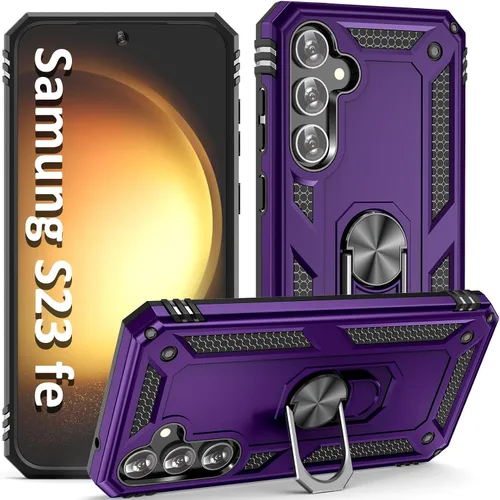 Vista 23 de ADDIT Funda S23 para Samsung Galaxy S23 de 6.1 pulgadas, con anillo de soporte, soporte ajustable, grado militar, protección resistente, a prueba