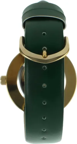 Vista 3 de Peugeot 3041SBK Reloj elegante, con correa negra fina, con diamantes auténticos y circonita cúbica, redondo y plateado, para mujer.
