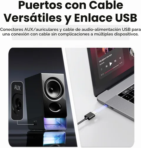 Vista 4 de Edifier Altavoces R20BT para computadora, controles táctiles, entradas AUX Negro