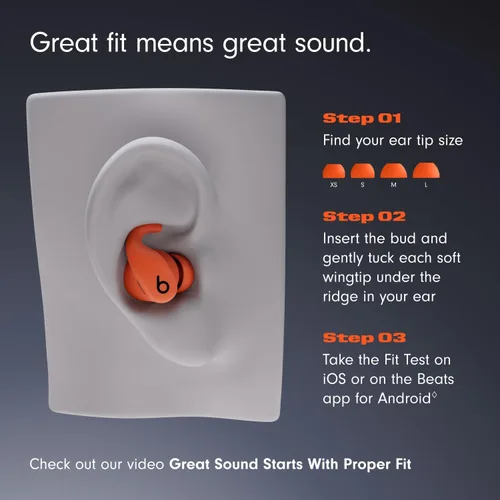 Vista 3 de Beats - Powerbeats Fit - Auriculares inalámbricos con cancelación de ruido para entrenamiento con ajuste Ultimate Secure con cable de carga USB-C