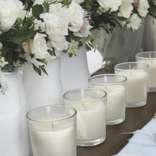 Vista 7 de Stonebriar Velas votivas: 12 horas de tiempo de combustión, velas rellenas de cera de larga duración sin perfume en vidrio transparente para Blanco