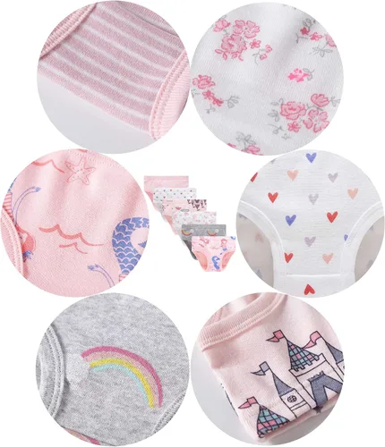 Vista 2 de Family Feeling Ropa interior para niña pequeña, ropa interior para niños grandes, suave, 100% algodón
