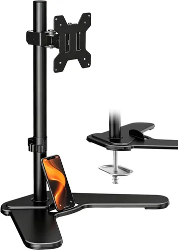 Vista 16 de Suptek Soporte de escritorio triple para monitor LED LCD, soporte resistente totalmente ajustable para 3 / tres pantallas de hasta 27 pulgadas
