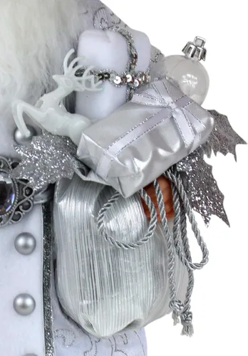 Vista 5 de Windy Hill Collection 16 "pulgadas de pie brillante plata Santa Claus Navidad figura decoración 169130