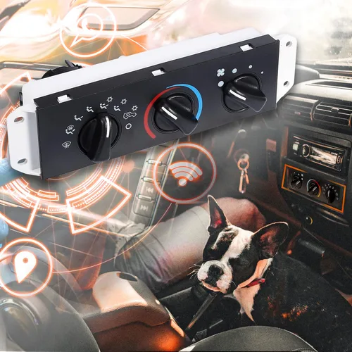 Vista 3 de X AUTOHAUX Calentador HVAC Panel de control de clima con interruptor de motor soplador Unidad de control de aire acondicionado para Jeep Wrangler TJ