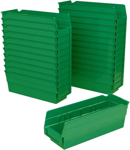 Vista 17 de Caja de anidado tipo estante contenedor Akro-Mils 30120 de 12’’ x 4’’ x 4’’, de plástico transparente, 24 unidades Azul