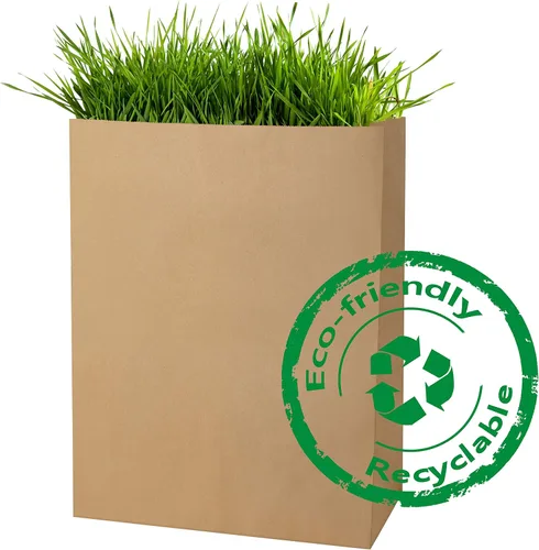 Vista 4 de BagDream Bolsas de comestibles de 12 x 7 x 17 pulgadas, 100 bolsas de papel kraft marrón resistente, bolsas de papel reciclable duraderas