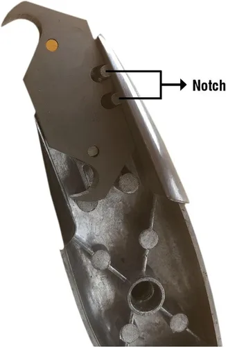 Vista 4 de Zeluga 19-101 Cuchillo de vinilo de seguridad con doble imán y 2 muescas