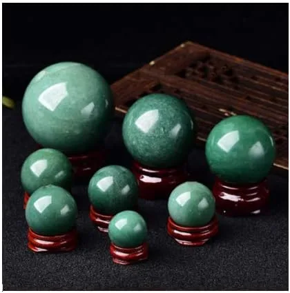 Vista 5 de oneory - Esfera de cristal de cuarzo curativo natural, bola de piedras preciosas de aventurina verde, 1.969 in, escultura natural con soporte