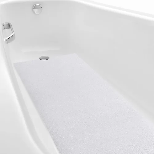 Vista 11 de Dunzoom Alfombrilla antideslizante para bañera de 16 x 40 pulgadas con corte de drenaje, antideslizante, antideslizante, segura, alfombrilla
