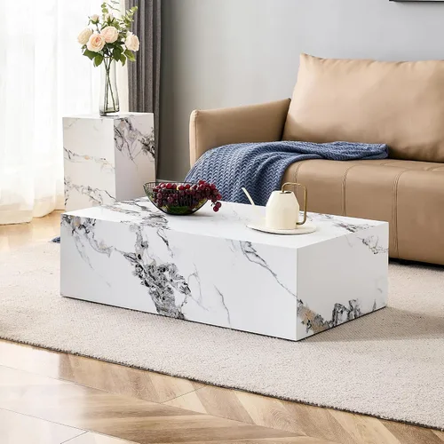 Vista 14 de WILLIAMSPACE 11.81" Square Wood Side Table for Living Room, No Assembly 11.81"*19.69"h-gray Textured