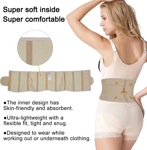 Vista 7 de Atbuty Entrenadores de cintura de torso corto para mujer, corsé debajo del busto, de látex, faja deportiva de reloj de arena