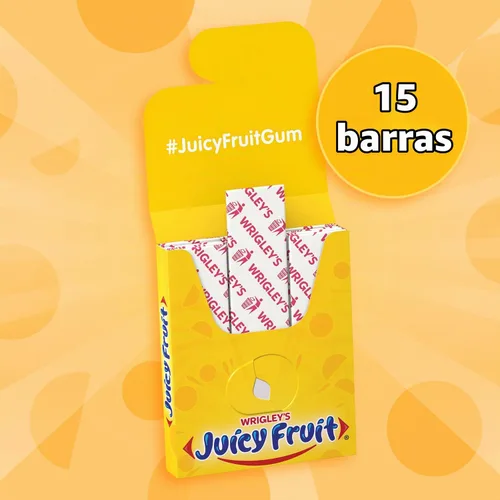 Vista 3 de Juicy Fruit Gum Goma de mascar original de burbujas, 15 piezas (paquete de 10)
