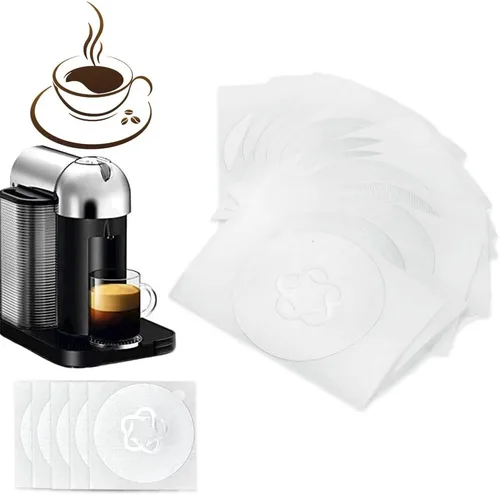 Vista 7 de 100 tapas de papel de aluminio para cápsulas Vertuo, láminas de papel de aluminio compatibles con cápsulas de café Nespresso 57mm