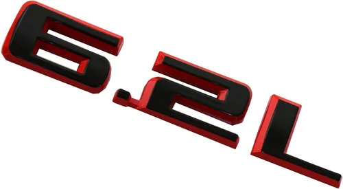 Vista 2 de CDD Emblemas de capucha 2019-2021 de 6.2L Reemplazo de insignia 3D para Chevy Silverado 1500 2500HD (negro rojo)