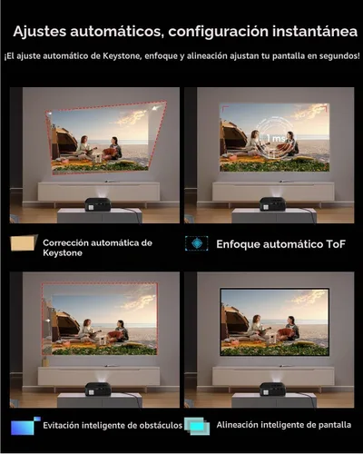Vista 5 de Daytime 4K Projector【Google TV / 2300 ANSI】Smart Movie Projector with WiFi 6 and Bluetooth, 38W Dolby Audio, ToF Autofocus, NFC/Voice Control, HDMI