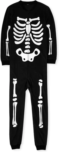 Vista 26 de The Children's Place - Pijama familiar de una pieza a juego para niños y bebés, pijamas de esqueleto de Halloween, forro polar