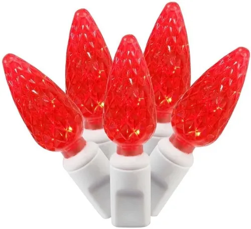 Vista 8 de Vickerman X4W8105PBG - Juego de 100 luces LED C6 EC con cable blanco, 4 pulgadas x 34 pies, color blanco frío