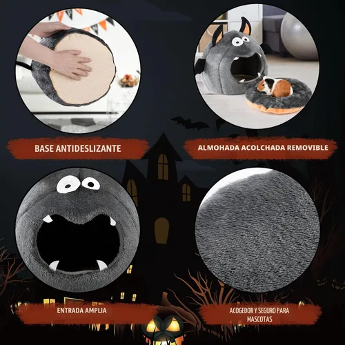 Vista 3 de Escondite de conejillo de indias, cama de conejillo de indias, piel de mascota pequeña estilo Halloween, cama ideal para mascotas pequeñas