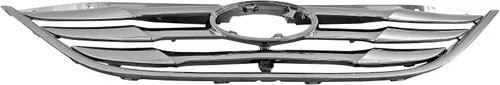 Vista 5 de Evan Fischer Conjunto de rejilla compatible con Hyundai Sonata 2011-2013 carcasa cromada con inserto de plástico pintable