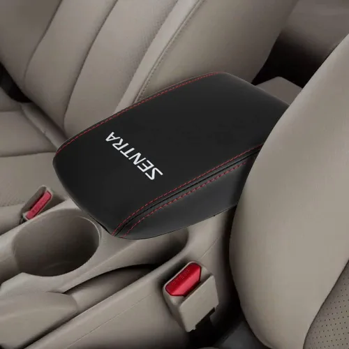 Vista 13 de LEXLEY, Con "SENTRA" LOGO - Funda para reposabrazos, almohadilla de consola central, impermeable, antiarañazos, de cuero, para Nissan 2013-2019