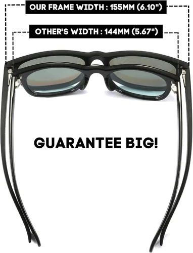 Vista 3 de PRIVEL Gafas de sol polarizadas extra grandes de tamaño XXL de 6.102 in para hombres grandes y anchos TR90 ultraligeros protección UV400