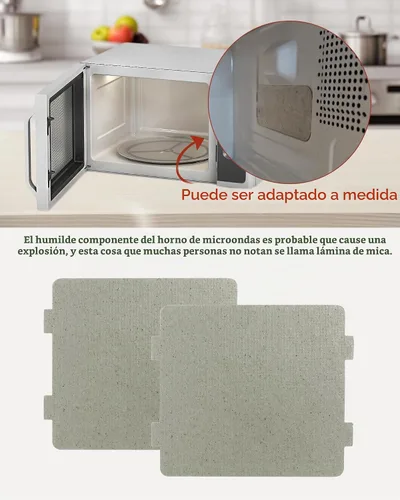 Vista 5 de 2 piezas de cubierta de guía de ondas, hoja de mica universal para horno microondas, corte a medida, 108 mm x 99 mm 4.252 inX3.898 in-2 piezas