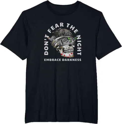 Vista 27 de Camiseta táctica militar con diseño de calavera con visión nocturna Negro