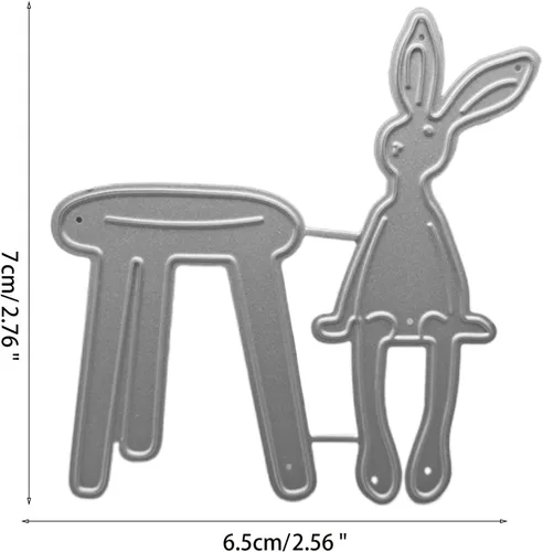 Vista 3 de zzirvepaiv - Lindo troquel de corte de metal de conejo de Pascua para manualidades, manualidades, álbum de fotos, decoración de conejito troquelado