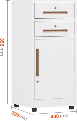 Vista 2 de Archivador de 2 cajones, archivador vertical de acero metálico con cerradura, totalmente montado, para A4, papel legal y papel de carta para oficina