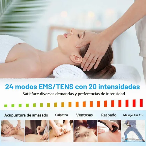Vista 3 de NURSAL Unidad de ENETs recargables con 16 modos y 8 almohadillas de impulso Masajeador para aliviar dolores