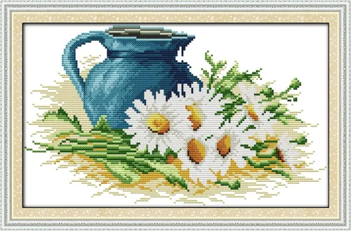 Vista 16 de ITSTITCH Kits de punto de cruz estampados, 11 quilates, 13 x 17 pulgadas, 100% algodón, kits de iniciación de bordado con patrones fáciles