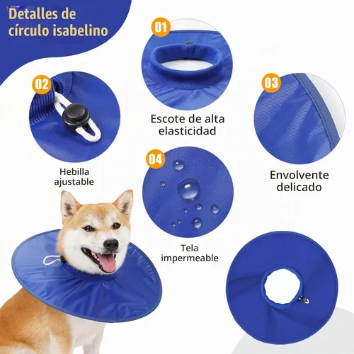Vista 2 de Collar de recuperación para perros, collar de cono suave alternativo después de la cirugía, ajustable, transpirable, collar E para perros grandes