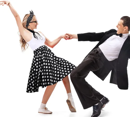 Vista 6 de Hicarer 5 Pcs 50s Women Halloween Costume 1950 Poodle Skirt Sock Hop Accessory Outfit Scarf Glasses Bandana Headband Earring