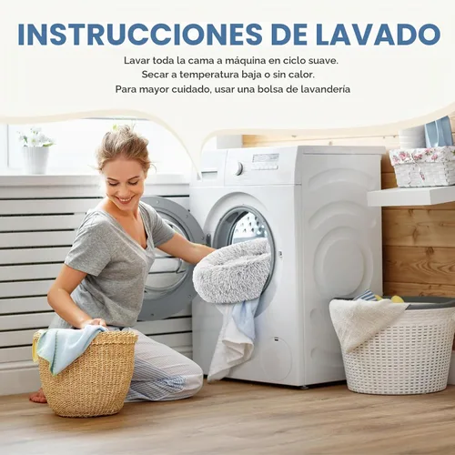 Vista 6 de DUMOS Cama para perro XL de 37.4 x 37.4 pulgadas para uso en interiores 2-Gris