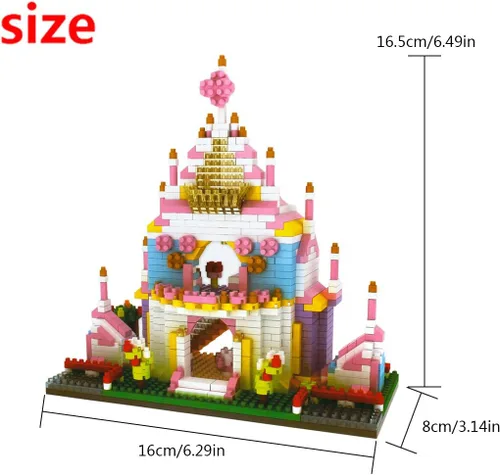 Vista 4 de Larcele 988 Piezas Micro Bloques de Construcción Mini Puzzle Building Toy Ladrillos KLJM-02 (castillo de princesa)