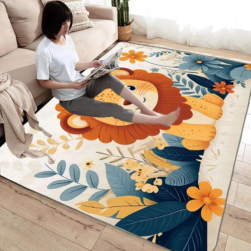 Vista 2 de Alfombra infantil para sala de juegos, lavable, colorida, alfombra para habitación de los niños, suave antideslizante, alfombra interior para aula