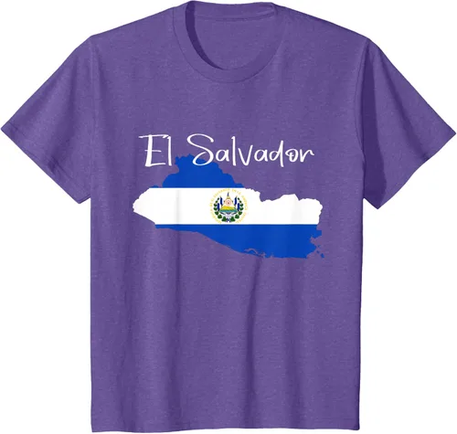 Vista 55 de Camiseta con la bandera de El Salvador, mapa de El Salvador, camiseta de Salvador para mujer