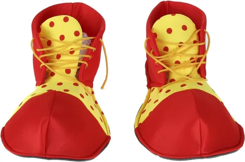 Vista 7 de BinaryABC Zapatos de payaso para disfraz de Halloween, accesorios de disfraz de payaso (rojo amarillo)