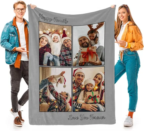Vista 22 de D-Story Mantas personalizadas con fotos, regalos personalizados para parejas, regalos de aniversario y cumpleaños para esposa, marido, novia, novio