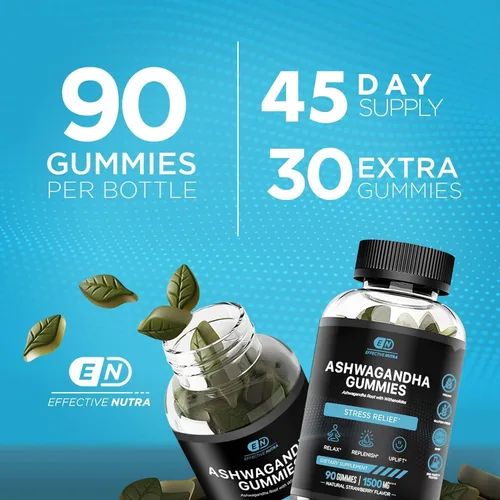 Vista 4 de EFFECTIVE NUTRA Gomitas Ashwagandha y gomitas de azafrán