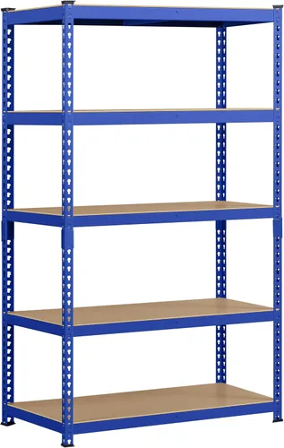 Vista 26 de Topeakmart Estantes utilitarios de 5 niveles, estantes de almacenamiento de metal, estanterías ajustables, montaje sin tornillos, estantes de Negro