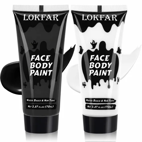 Vista 23 de Pintura corporal blanca para maquillaje de Halloween, crema a base de agua Blanco