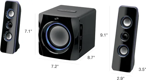 Vista 5 de iLive Electronics Sistema de altavoces Bluetooth con subwoofer integrado, 7.28 x 8.86 x 7.28 pulgadas, negro (iHB23B)