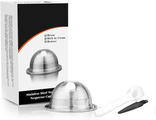 Vista 2 de ZEZEFUFU Cápsulas de café recargables de repuesto de cápsulas de café de acero inoxidable para Nespresso Vertuo Plus Series